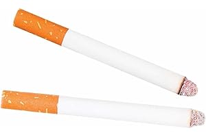 POLYPLAS 2Pcs Fake Cigarettes Toys Fake Lit Cigarettes Puff Cigarette Realistic Look Practical Joke - False Cigarettes Funnyman Jokes Bag Gift Play Trick Joke Blow Smoke