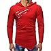 Produktbild UJUNAOR Herren Mit Kapuze Camouflage Stitching Hoodie Langarm Shirt Top Bluse(XL,Rot)