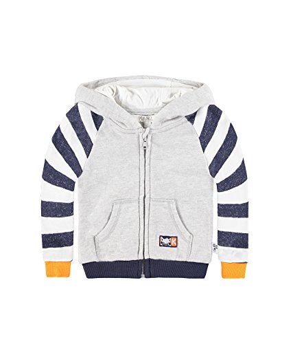 Kanz Baby Boys Strickjacke m. Kapuze 1/1 Arm Striped Hooded Long Sleeve Cardigan, Grey (zara Gray Melange Gray 8600), 3-6 Months