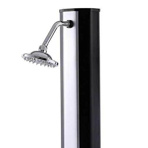 ZELSIUS Solardusche „Emerald“ Gartendusche mit Wasserhahn Pool Dusche 35 Liter Schwarz mit Silber - 2