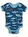 Hatley Baby Boys Infant AOP One Piece Sharks Romper, Blue, 9-12 Months (Manufacturer Size:6-12 Months)