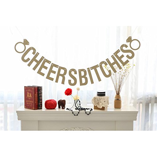 Gazechimp CHEERS BITCHES Hen Partei Banner Girlande Dekoration Hochzeit Braut Ammer - 4