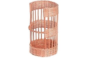 E-WICKER24 ALLES AUS WEIDE Chariot,huche à pain en osier. Présentoir pour baguettes ou pain long,corbeille baguette en osier rond (Ø:35 H60)