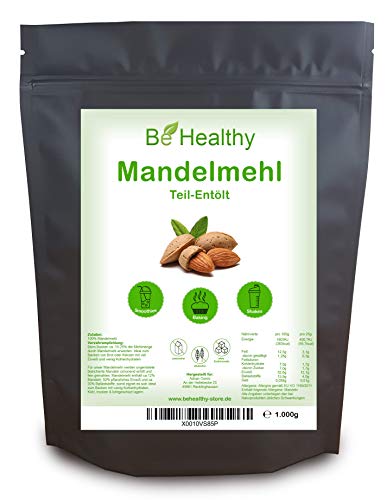 Preisvergleich Produktbild Mandelmehl teilentölt 1kg / Vegan - Ballaststoffreich - Glutenfrei - Kohlenhydratarm / gesunde Weizenmehl Alternative / Made in Germany BeHealthy