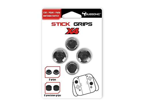 Subsonic – Silikon Thumb Sticks – Thumb Grip Caps schützen für Nintendo Switch – 2 standards Thumb Grip Caps + 2 Genauigkeit Thumb Grip Caps