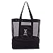Produktbild TOOGOO 2 in 1 Mesh Strandtasche Reissverschluss mit integrierter Kuehltasche, unsichtbare Isolierung Tasche Einkaufstasche Arbeit Urlaub Strand Park Picknick Grill Camping bis zu 8kg