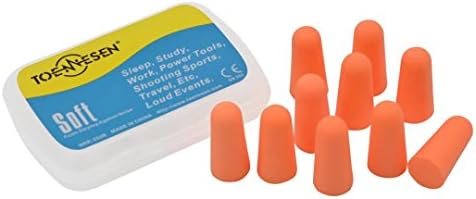 TOENNESEN Soft Noise Reduction Ear Plugs Ear Protection IN Ear Plugs for all ear canal(Orange) 5 Pairs