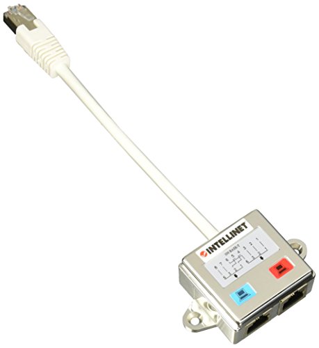 Intellinet 504195  2-Port Modular - Adaptador para cable Ethernet  (RJ-45 hembra/hombre), blanco