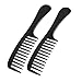 Gleader 2 Pcs Hairstyle DIY Wide Tooth Plastic Curly Hair Care Handgrip Comb 9"