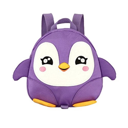 Preisvergleich Produktbild Longra Kinderrucksack Babyrucksack Kindergartenrucksack Kindergartentasche Backpack Schultasche Kinder Pinguin Mini Backpack für Kindergarten Kleinkind Mädchen Jungen Vorschule (Purple)