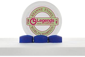 LEGENDS CUE SPORTS Legends Cue Reanne Evans Pool Cue Tips l 3 Tips per Jar Certified Pig & Alcohol Free Snooker Cue Tip Crafted with Blue Chalk Powder for Optimum Ball Control l Endorsed by Legends