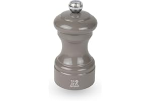 PEUGEOT - Bistro 10 cm Salt Mill - Classic Grind System - Made with PEFC Certified Wood - Lifetime Guaranteed Mechanism - Made in France - Bistrorama - Taupe Colour