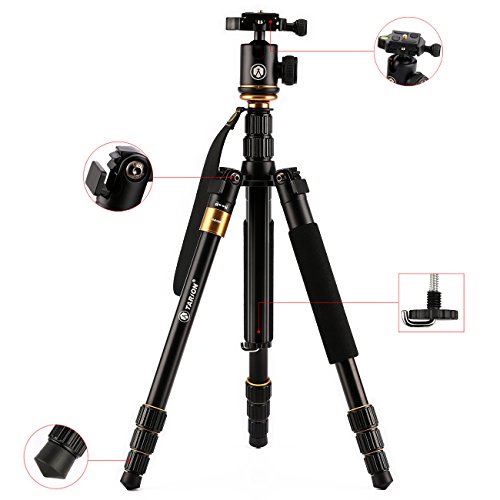 TARION Q999S trípode portátiles multifuncionales (plegado 35cm de longitud) con monopie Pro Kit de cámara 4 secciones para todos los tipos de cámara SLR / cámara digital, etc.