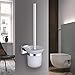 Produktbild Auralum Multifunktionale Klobürste Toilettenbürstenständer Bürstenhalter, Rollenhalter Garnitur Klobürste Klobürstenhalter aus Glas, Bürste Standfuß fürs Bad