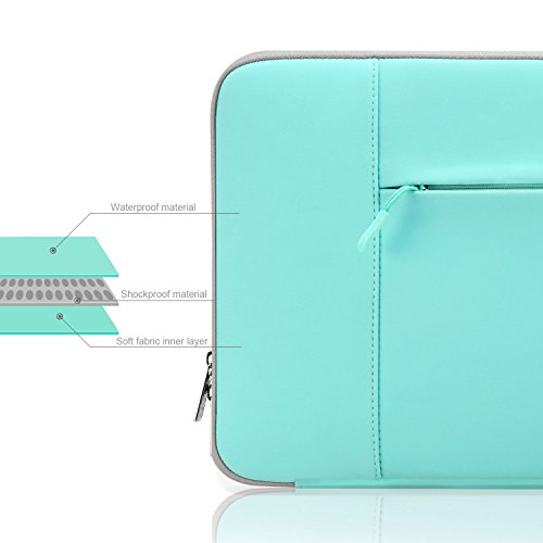 ivencase® stoßfest Neopren Laptop Tasche Hülle Beutel Für 13,3 Zoll Laptop / Notebook Computer / 12,9 Zoll iPad Pro / MacBook Air 13 / MacBook Pro 13.3 / Pro Retina Teal-Gray - 3