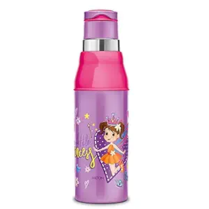 Milton Kool Steelight 600 Insulated School Kids Bottle with Inner Steel, 520 ml, Purple | Leak Proof | Easy Grip | BPA Free | Travel Bottle | Picnic Bottle | School Bottle | Back to School | Hot and Cold