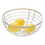 El frutero de mesa redondo mide 26, 8 cm x 26, 8 cm x 12, 3 cm, así que ofrece mucho espacio de almacenaje a la vez que se adapta a cada encimera