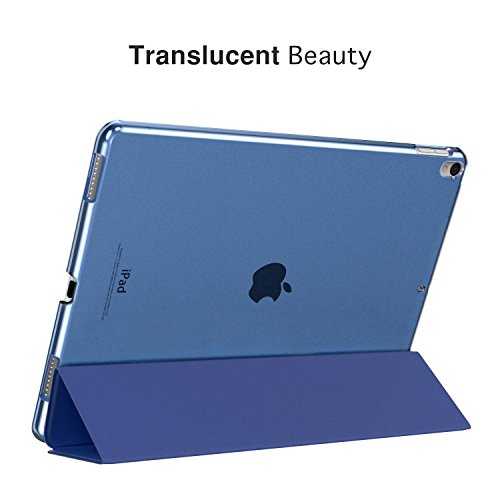 MoKo Hülle für Neu iPad Pro 12.9 2017 – PU Leder Tasche Schutzhülle Schale Smart Case mit Translucent Rücken Deckel, mit Auto Schlaf / Wach Funktion und Stanfunktion für Apple New iPad Pro 12.9 Zoll 2017 Tablet, Marineblau - 5