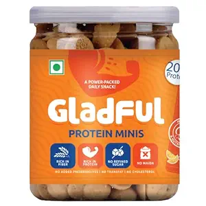 Gladful Orangey Protein Mini Cookies Biscuit For Kids And Families, Tasty & Healthy Daily Snack, No Maida, No Preservatives, 150Gm
