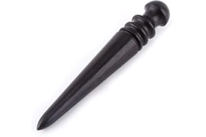 HILITAND Brunissoir pour Cuir Pointe en Bois Noir Pointe en Cuir Bord Lisse pour Polisseuse Perceuse Polie Outil de sculpture en cuir(Rough Grinding Rod)