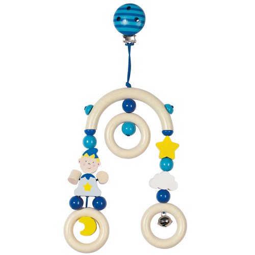 Heimess 762680 Wooden Mini Trapeze Clip On Mobile (Blue Boy)
