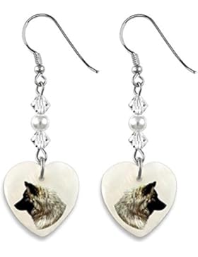 Eurasier Herz Perlmutt Ohrhänger