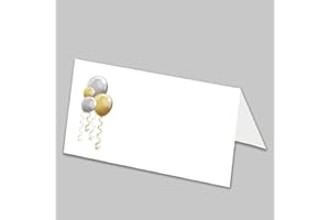 GLOBAL ANCHOR Place Cards Balloon - 20 Name Pack - Wedding Reception, Anniversary, Engagement, Birthday, Dining Table Decorations - Blank Guest Settings - Placement Tags - Elegant Party Décor, Lunch, Dinner
