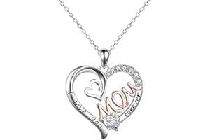 BCENOILUA Regalo Mamma Collana Madre e Figlia Cuore Doppio Ciondolo con Pietra con scritta I love you forever Gioielli Regalo per Donna Mamma Nonna Donne Sorelle Ragazze Festa Della Mamma