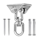 【360° Drehung Design】Hin und her schwingen, Dieser Deckenhaken kann um 360 ° frei gedreht werden und nicht stecken bleiben.Das innovative Design macht Gebrauch flexibler und kann breiter verwendet werden.