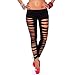Produktbild Luxus Sexy Damen Leggings Hot Stumpfhose Matt Schwarz Geschlitzt in 7 Farben Onesize 34/36/38 , Größe:34 /36/ 38;Farbe:Schwarz