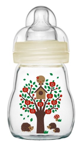 Mam Glass Bottle 170ml Silk Teat 0 Months +