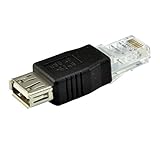 Dieser Adapter verbindet die vier Kontakte der USB-Buchse mit den Kontakten 1+2 sowie 3+6 des RJ45-Steckers