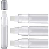 6 Pennarelli Vuoti Ricaricabili Wisyurt - Punta Fine (3mm) E Obliqua (6mm), Per Acrilico, Pittura A Olio, Graffiti, Tessuti, Vetro, Tela - Penne Colorate Trasparenti