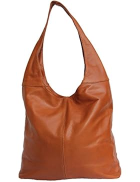Schultertasche Henkeltasche Handtasche Beuteltasche Shopper cognac Nappaleder