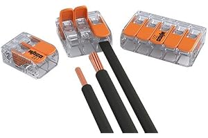 WAGO Set med 30 anslutningsterminaler 15 x 2, 10 x 3, 5 x 5 kablar med spak 0,2–4 mm², liten design