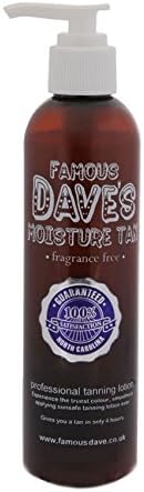 Famous Dave's Moisture Tan 118 ml/4 fl oz. Professional Self Tanning Lotion Fake Tanner &amp; FREE Applicator Mitt