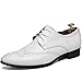Produktbild XWQYY Business Schuhe männlich Block Carving Frühling atmungsaktiv Retro-britischen Wind Spike handgemachte Freizeit goldene Jugend,White-40EU