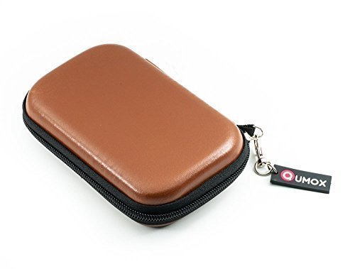 QUMOX braun 2.5 HDD Ledertasche / Tasche für externe Festplatte Fall