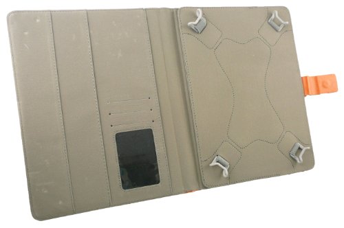 Emartbuy® Schwarz Eingabestift + Universalbereich ( 8 – 9 Zoll ) Orange PU Leder Multi Winkel Folio Executive Case Cover Wallet Hülle Schutzhülle mit Kartensteckplätze Geeignet für Gigaset QV830 8 Zoll Tablet - 3