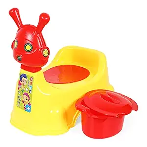 Nabhya Robot Baby Potty Training Seat- Chair for Kids- Infant Potty Toilet Chair with Removable Tray & Closing Lid (Yellow)