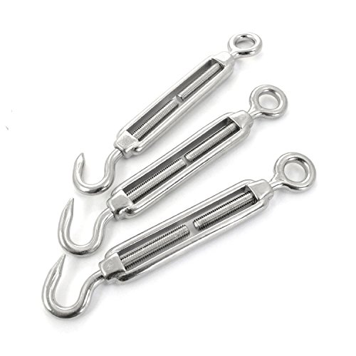10m EDELSTAHLSEIL SET 3mm 7×7+6 x SEILKLEMMEN V4A+2 x SPANNSCHLOSS HAKEN – ÖSE Stahlseil Inox VA Seil Edelstahl Rostfrei Kauschen Spannschraube Klemmen Klemme Spanner - 6