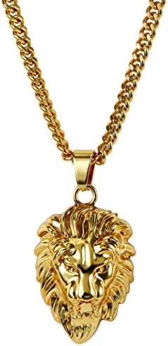 CACTUS88 Fashion Gold Plated Exaggerate 3D Lion Style Pendent Necklace