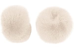 BYNYXI Polsini da donna in pelliccia sintetica in peluche, polsino invernale, maniche scaldamani e polsini bianchi e neri