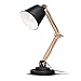 Produktbild Tomons schwenkbare Schreibtischlampe Leselampe Retro Design für Schreibtisch und Nachttisch, Designer-Lampe für Arbeitszimmer, Büro, Schlafzimmer und Wohnzimmer inkl. E27 LED-Leuchtmittel, Schwarz