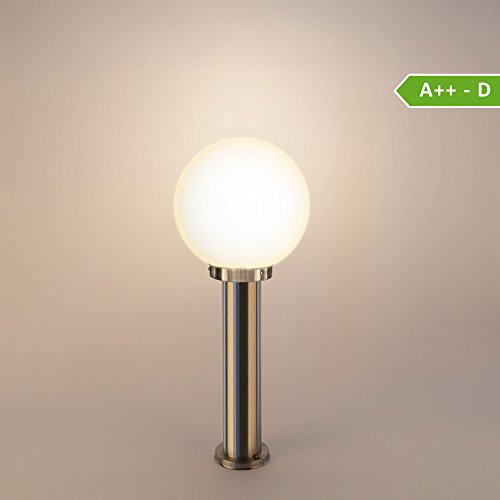 Aussenleuchte Standleuchte Wegeleuchte Standlampe Gartenleuchte Edelstahl Glas E27 Fassung 270-500