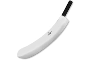 Pirge Ecco Mezzaluna Cucina Grande per Carne 55 cm - Coltello Monolama per Erbe, Macellaio, Cucina Professionale - Coltello da Cucina in Acciaio Inossidabile - Design Ergonomico con Manico in Plastica