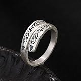 Luziang Ringe S990 Sterlingsilber Vintage Matt indischen Muster Ring-Romantisches Modedesign