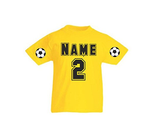 Kinder T-Shirt Fußball- Trikot Name Nr. WM EM