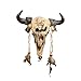 Produktbild KNDJSPR Retro Bull Kopf Wandbehang Dekor, Harz Vintage Indian Dream Catcher Dekoration mit Cacique Avatar, für Bar Cafe Restaurant Wanddekorationen, 42 * 41 * 11 cm