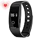 Produktbild Smart Armband - Fitness Armband mit Pulsuhr - Aktivitätstracker - Smart Pedometer mit Schrittzähler Uhr / Kalorienzähler/ Schlafmonitor / Call Alert für iPhone und Android Smart Phone (Schwarz)